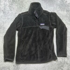 Patagonia Re-Tool Snap-T Fleece Pullover Sweater Women's XS BlackPolartec Pocket